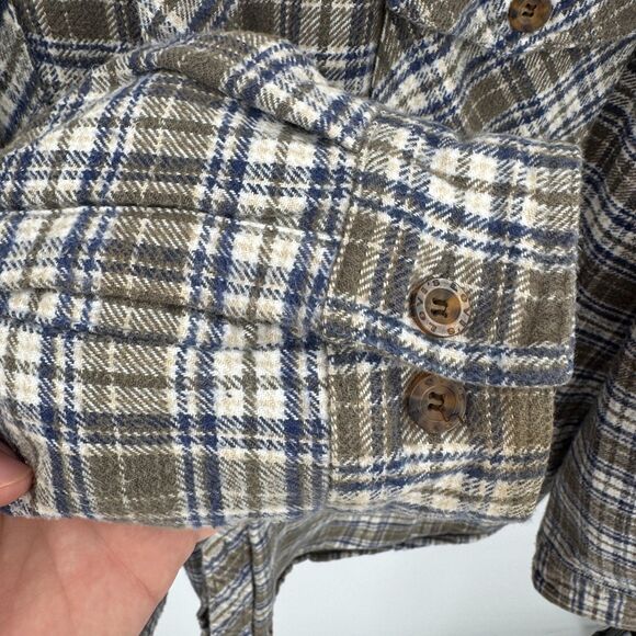 LEVI'S Green Blue Lined Plaid Flannel Long Sleeve Shirt Shacket Size XXL 2XL - Picture 4 of 7